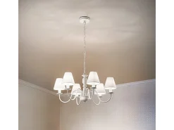 Lampadario Contemporaneo Ducale Metallo Bianco 6 Luci E14 Blanco Outlet