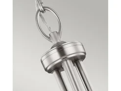 New Lampadario Contemporaneo Vintner In Acciaio Nichel Satinato Vetro 3 Luci E27 Marru00f3n
