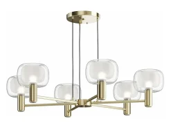 Best Maytoni Lampadario Contemporaneo Vision Alluminio Oro 6 Luci Diffusori In Vetro Trasp Dorado