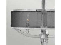 Lampadario Contemporaneo Ascher Acciaio Nichel Lucido Cristallo 3 Luci E14 Gris Clearance