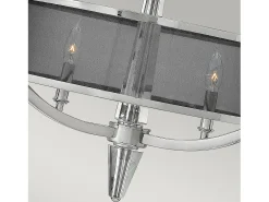 Lampadario Contemporaneo Ascher Acciaio Nichel Lucido Cristallo 3 Luci E14 Gris Clearance