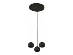 Lampadario Contemporaneo Eindhoven Acciaio Nero 3 Luci Gu10 Negro Outlet