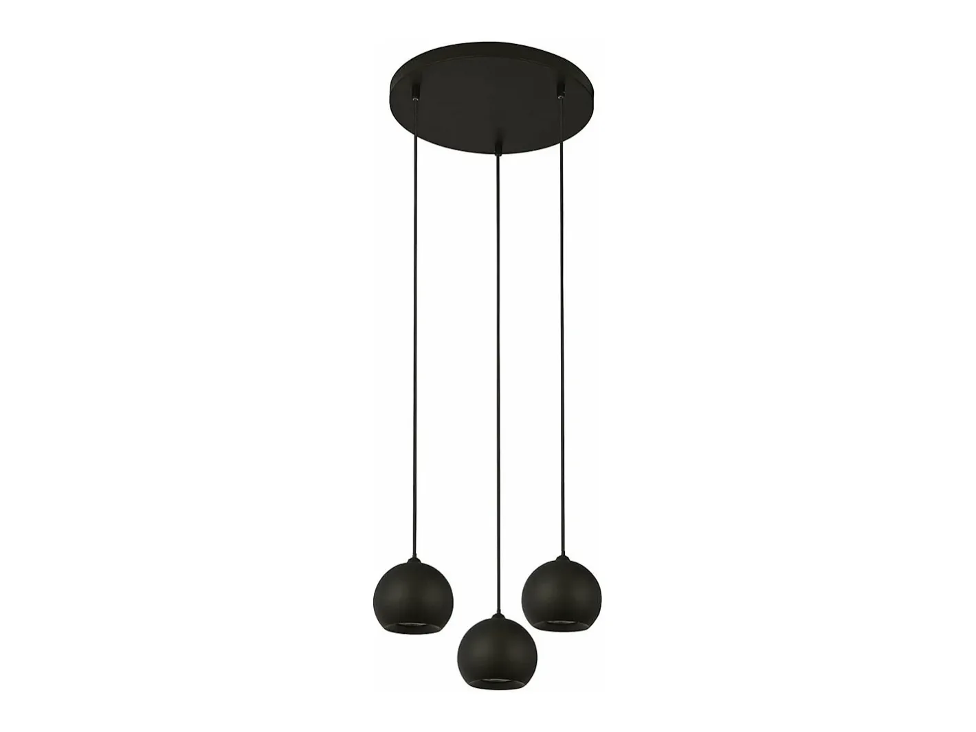 Lampadario Contemporaneo Eindhoven Acciaio Nero 3 Luci Gu10 Negro Outlet