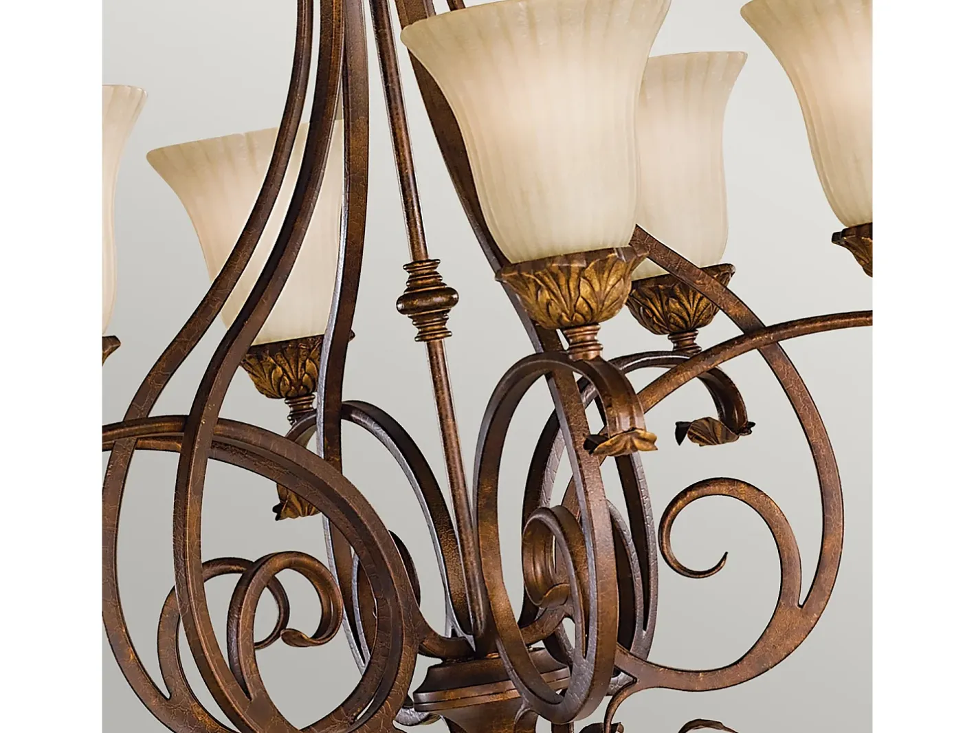 Lampadario Contemporaneo Sonoma Valley Acciaio Marrone Antico Vetro 6 Luci E27 Marru00f3n Hot