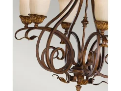 Lampadario Contemporaneo Sonoma Valley Acciaio Marrone Antico Vetro 6 Luci E27 Marru00f3n Hot