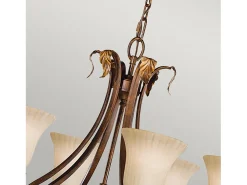 Lampadario Contemporaneo Sonoma Valley Acciaio Marrone Antico Vetro 6 Luci E27 Marru00f3n Hot