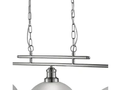 Lámpara Suspendida-Lampadario Contemporaneo Bistro Acciaio Argento Vetro 3 Luci E27 Plateado