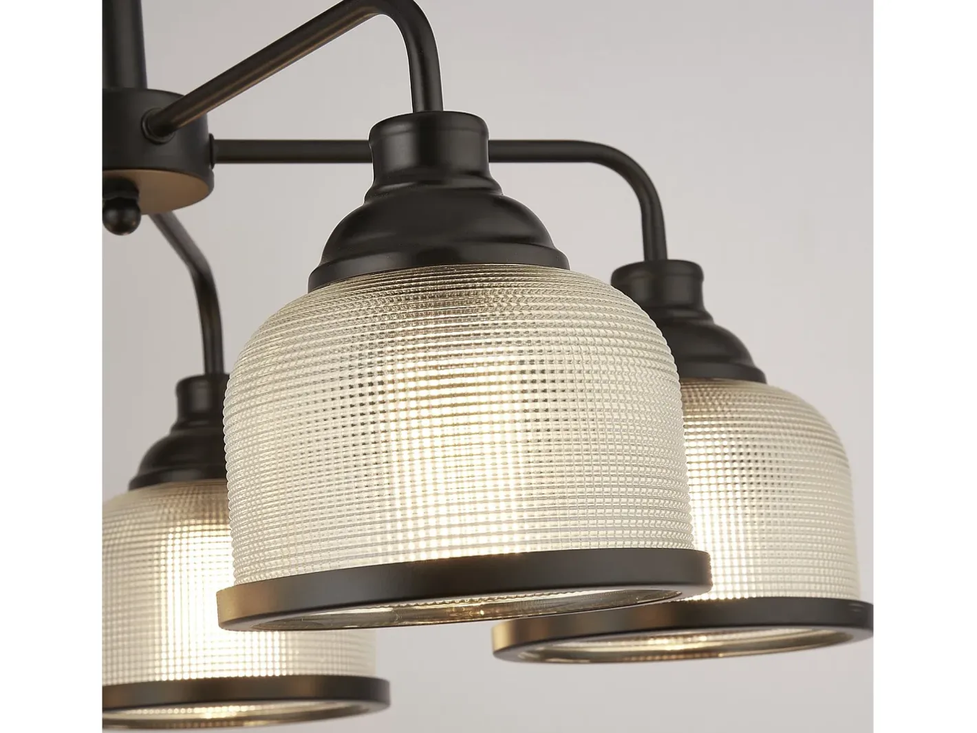 Lampadario Contemporaneo Highworth Acciaio Nero Vetro Trasparente 5 Luci E27 Negro Clearance