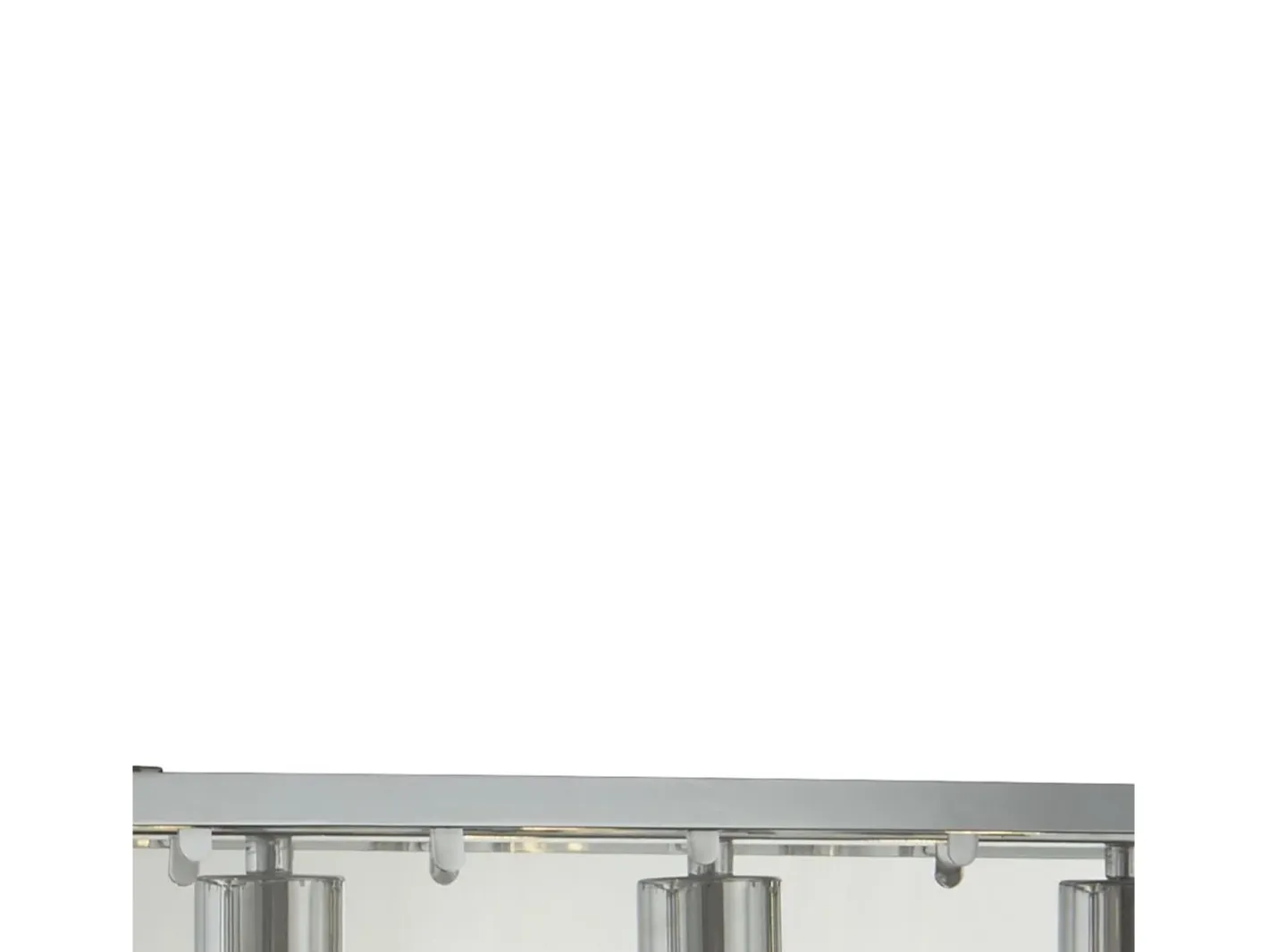 New Lampadario Contemporaneo Viaggiatore Acciaio Cromo Vetro Trasparente 5 Luci E27 Plateado