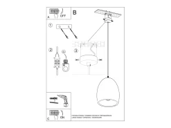 Sollux Lighting Lámpara Suspendida-Lampadario Cupola Ceramica Bianca E27 Lámpara colgante de cerámica tipo domo E27 Blanco