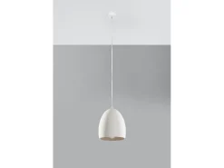 Sollux Lighting Lámpara Suspendida-Lampadario Cupola Ceramica Bianca E27 Lámpara colgante de cerámica tipo domo E27 Blanco