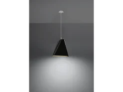 Sollux Lighting Lámpara Suspendida-Lampadario Cupola Nero E27 Lámpara colgante tipo domo E27 Negro
