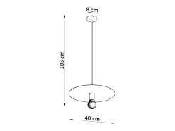Sollux Lighting Lámpara Suspendida-Lampadario Cupola Nero E27 Lámpara colgante tipo domo E27 Negro