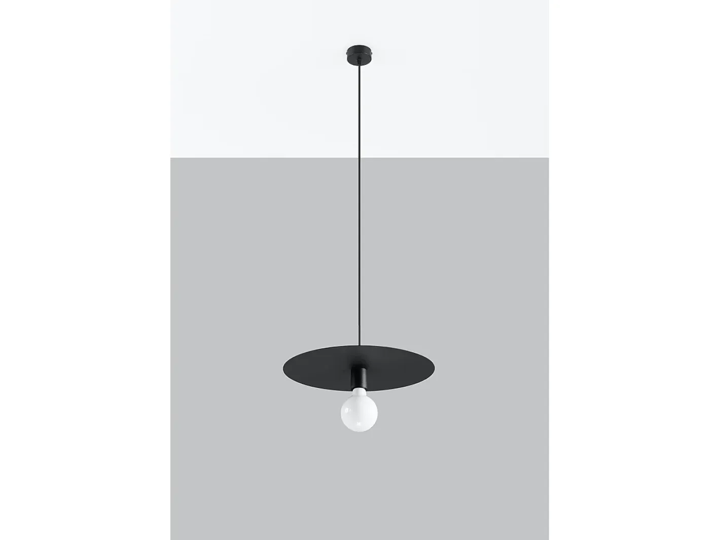 Sollux Lighting Lámpara Suspendida-Lampadario Cupola Nero E27 Lámpara colgante tipo domo E27 Negro