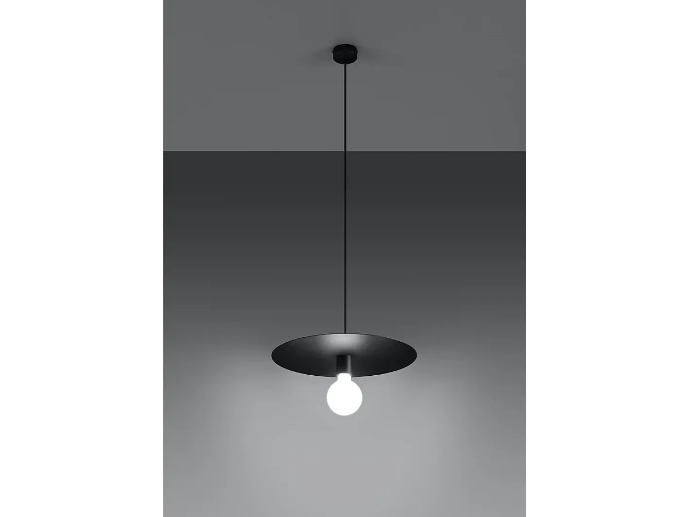 Sollux Lighting Lámpara Suspendida-Lampadario Cupola Nero E27 Lámpara colgante tipo domo E27 Negro