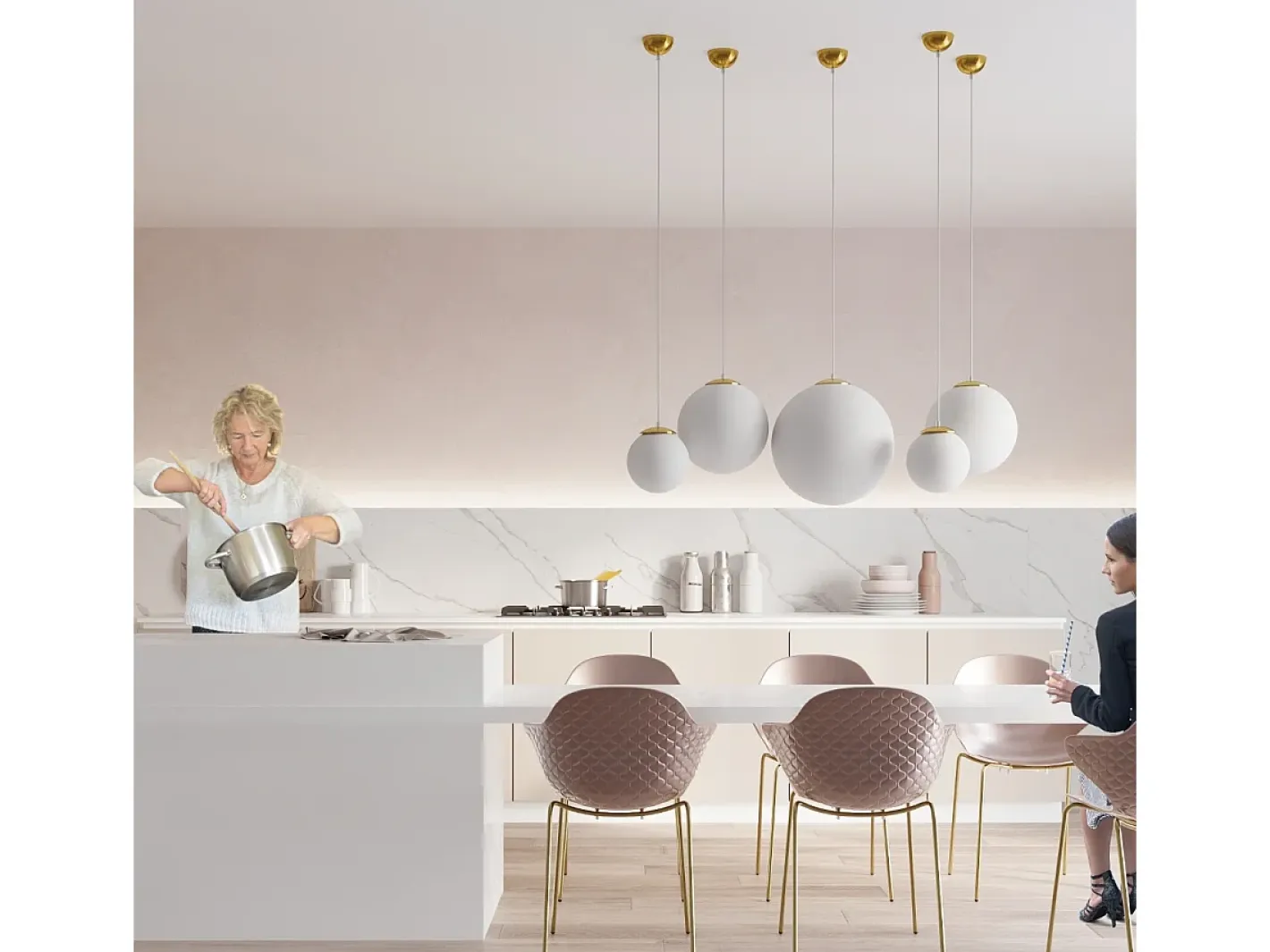 Sollux Lighting Lampadario Globe Bianco, Oro E27 Lámpara colgante Globe , Dorado E27 Blanco Clearance
