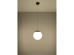Sollux Lighting Lampadario Globe Bianco, Oro E27 Lámpara colgante Globe , Dorado E27 Blanco Clearance