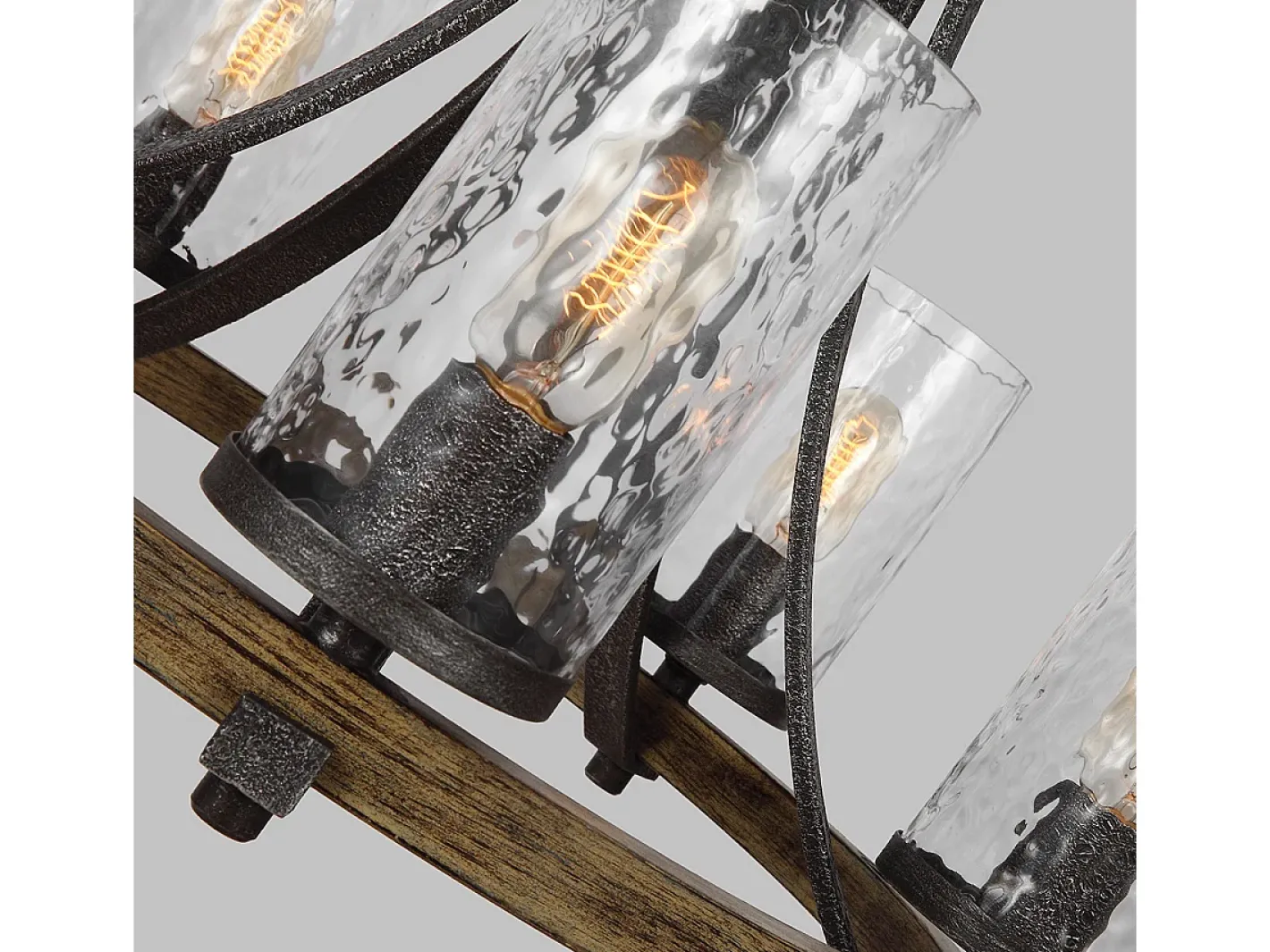 Outlet Lampadario Industrial Angelo Acciaio Anticato Metallo Vetro Grigio 5 Luci E27 Marru00f3n