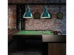 Ferroluce Lámpara Suspendida-Lampadario Industrial Ferro E Ceramica Vintage 1 Luce E27 50Cm Verde