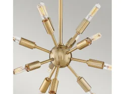 Best Lampadario Industrial Nordico Aros Acciaio Nero Ottone 12 Luci E14 Camel