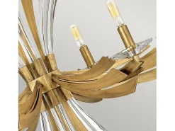 Lampadario Industrial Nordico Vida Acciaio Oro Brunito 6 Luci E14 Dorado