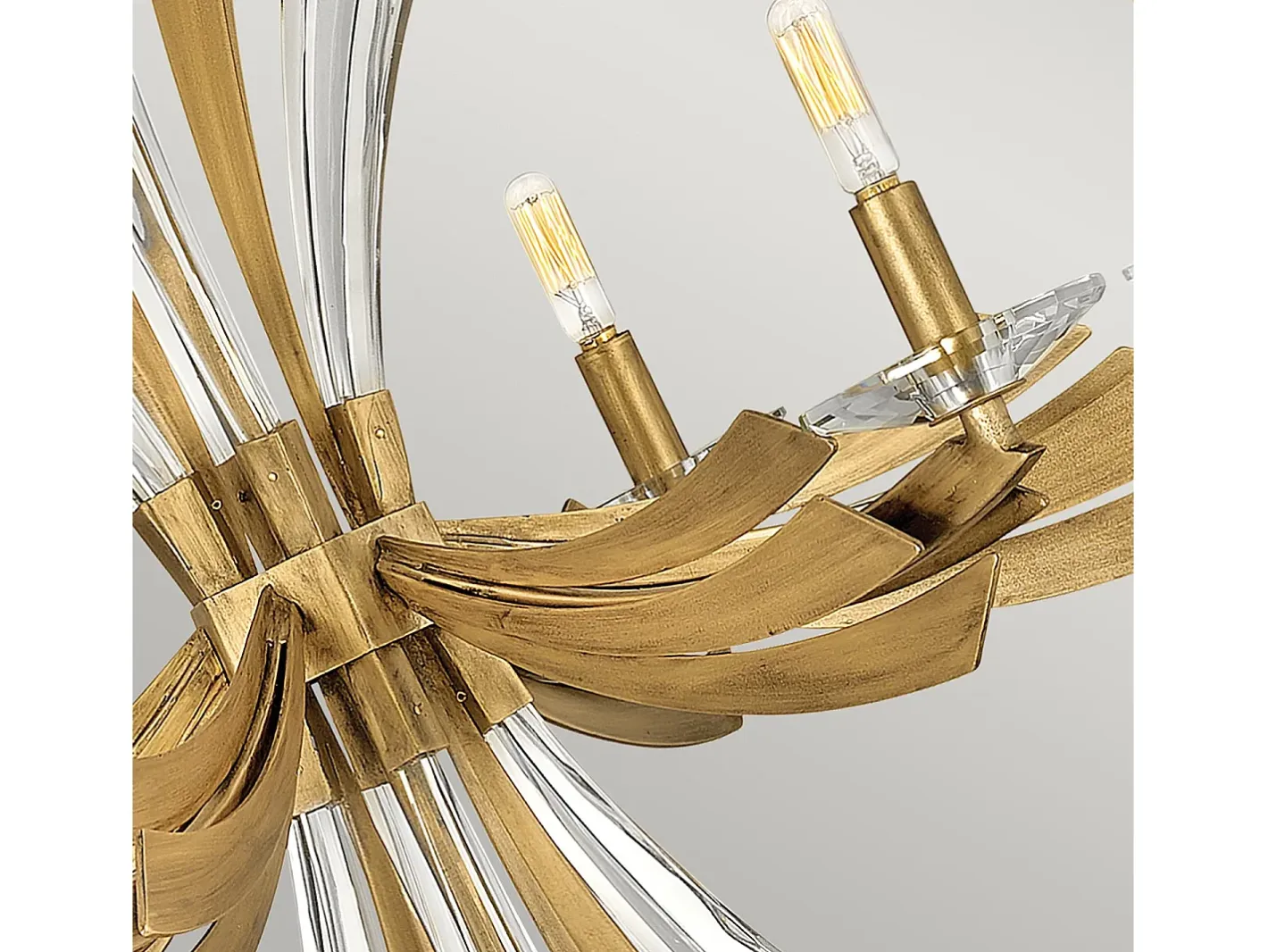 Lampadario Industrial Nordico Vida Acciaio Oro Brunito 6 Luci E14 Dorado
