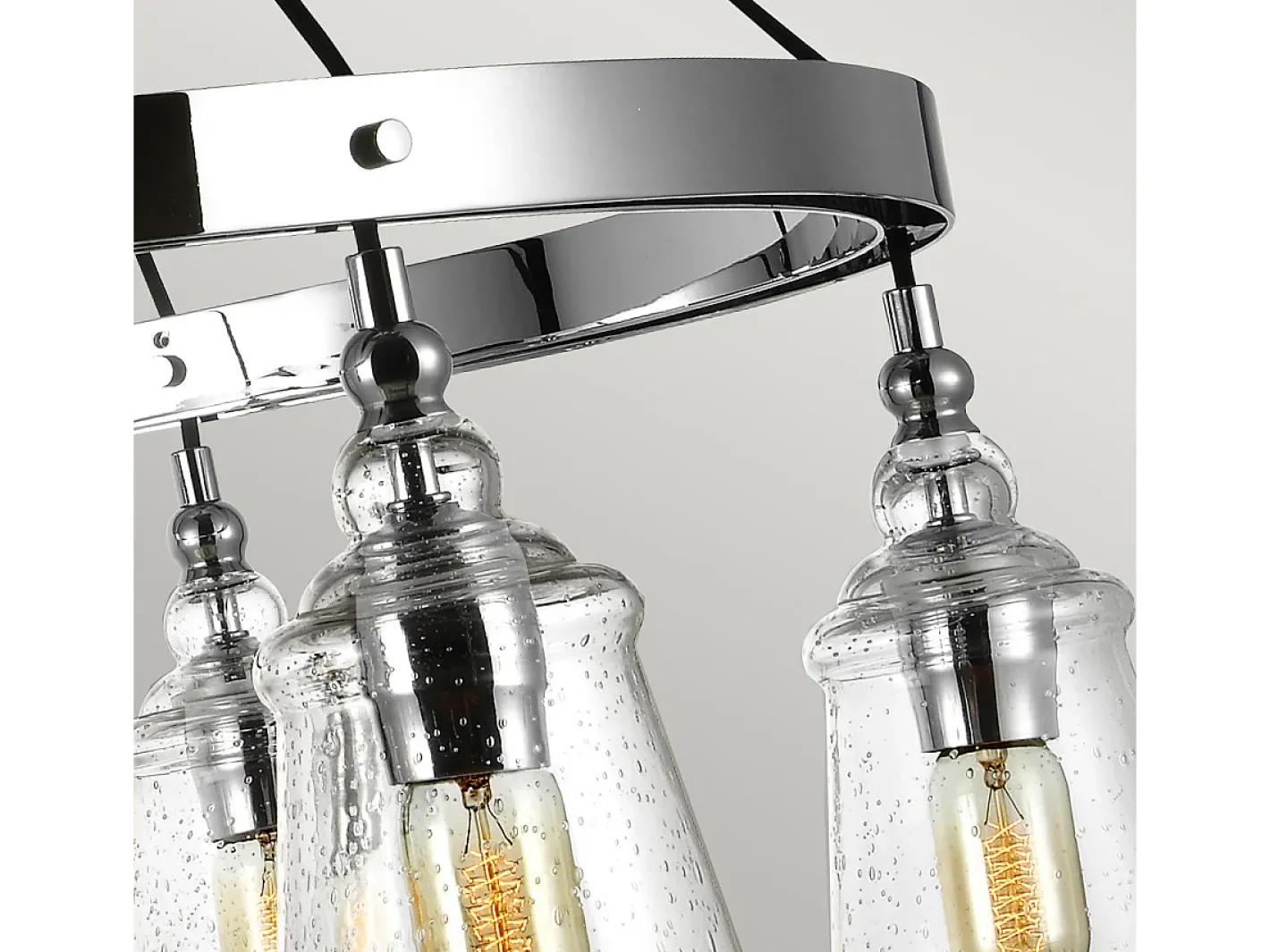 Lampadario Industrial Nordico Loras Acciaio Vetro 6 Luci E27 Gris Online