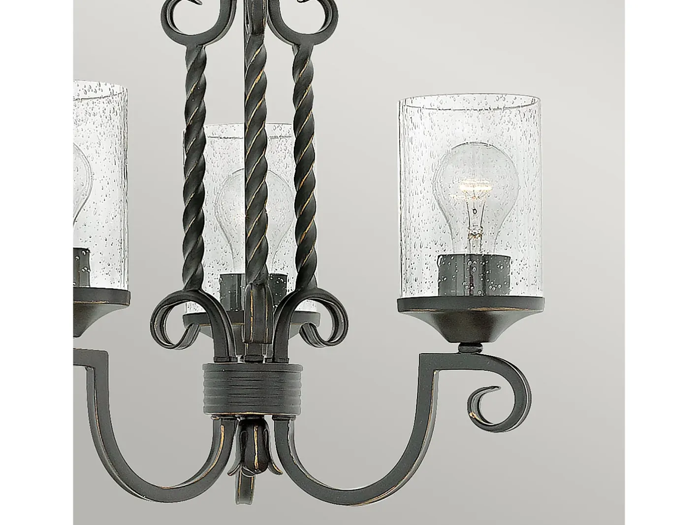 Lámpara Suspendida-Lampadario Industrial Nordico Casa Alluminio Nero Antico Vetro 3 Luci E27 Negro