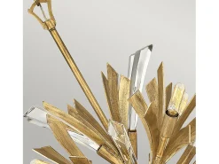 Lámpara Suspendida-Lampadario Industrial Nordico Vida Acciaio Oro Brunito Piccolo 13 Luci E14 Dorado