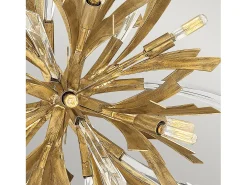 Lámpara Suspendida-Lampadario Industrial Nordico Vida Acciaio Oro Brunito Piccolo 13 Luci E14 Dorado