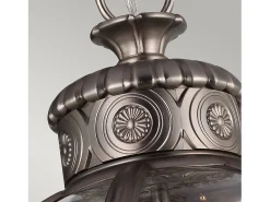 Lámpara Suspendida-Lampadario Industrial Nordico Adams Acciaio Nichel Antico Vetro 3 Luci E14 Marru00f3n