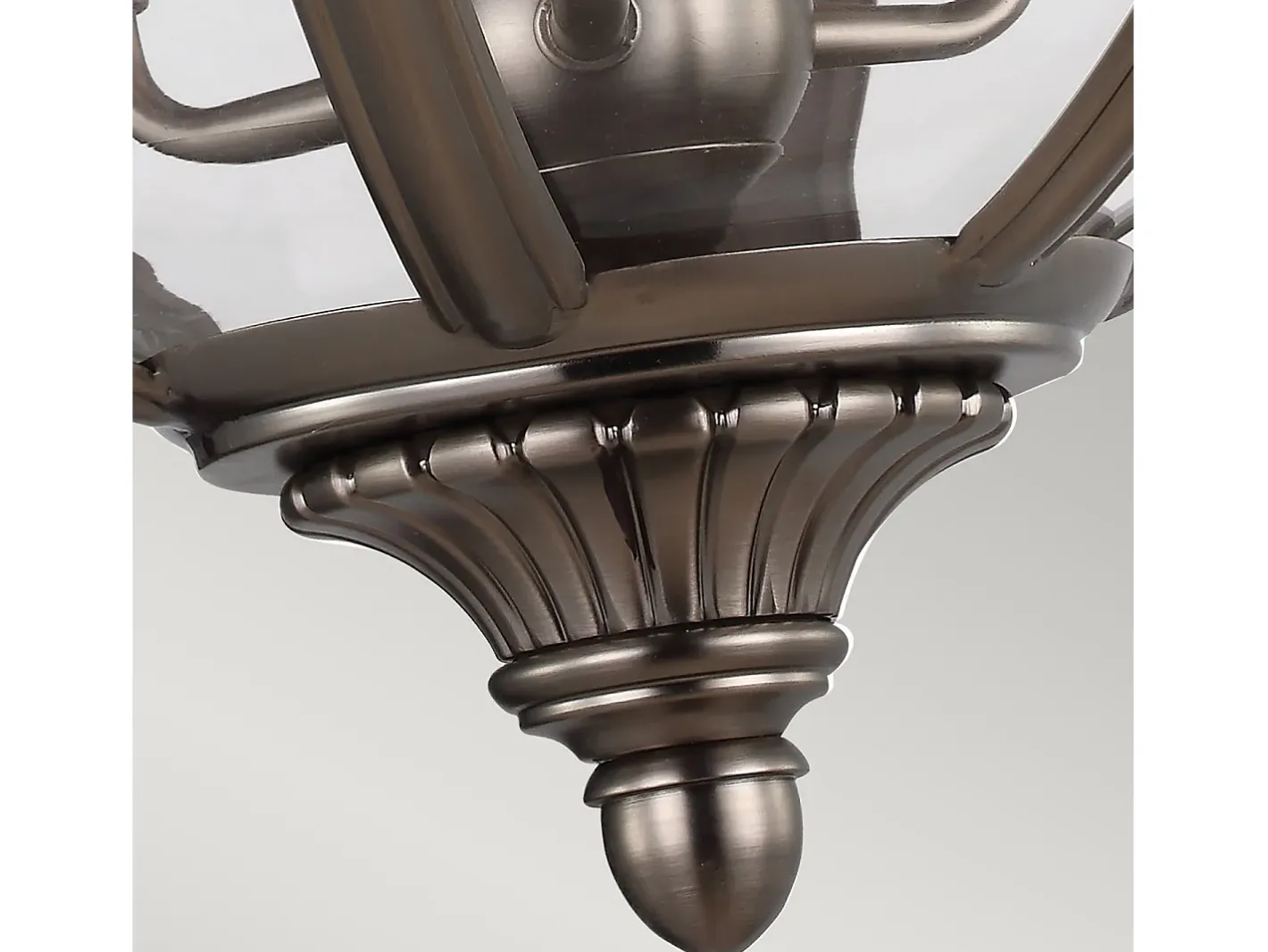 Lámpara Suspendida-Lampadario Industrial Nordico Adams Acciaio Nichel Antico Vetro 3 Luci E14 Marru00f3n
