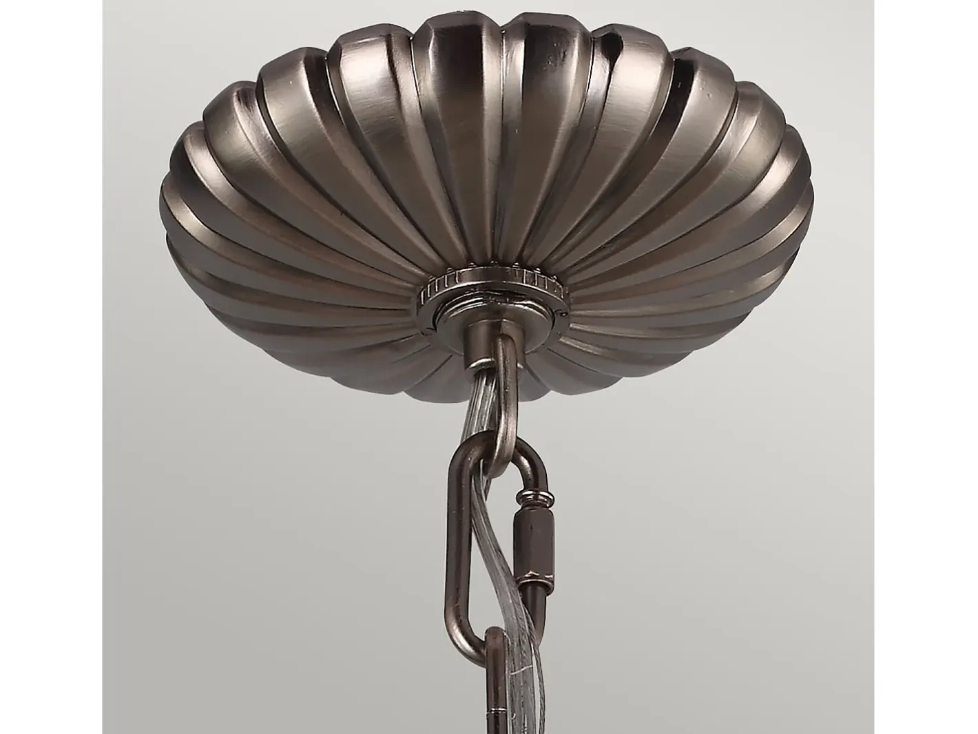 Lámpara Suspendida-Lampadario Industrial Nordico Adams Acciaio Nichel Antico Vetro 3 Luci E14 Marru00f3n