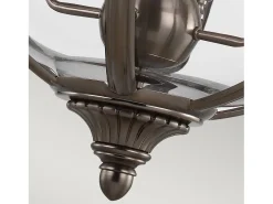 Lampadario Industrial Nordico Adams Acciaio Nichel Antico Vetro 4 Luci E14 Marru00f3n Discount