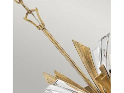 Outlet Lampadario Industrial Nordico Vida Acciaio Oro Brunito Grande 13 Luci E14 Dorado