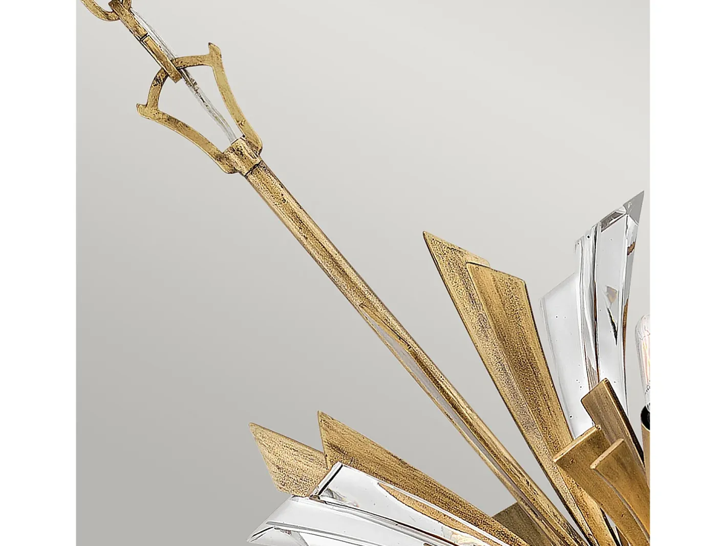 Outlet Lampadario Industrial Nordico Vida Acciaio Oro Brunito Grande 13 Luci E14 Dorado