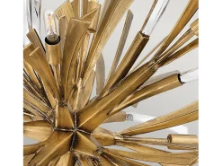 Outlet Lampadario Industrial Nordico Vida Acciaio Oro Brunito Grande 13 Luci E14 Dorado