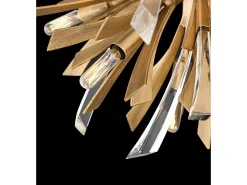 Outlet Lampadario Industrial Nordico Vida Acciaio Oro Brunito Grande 13 Luci E14 Dorado