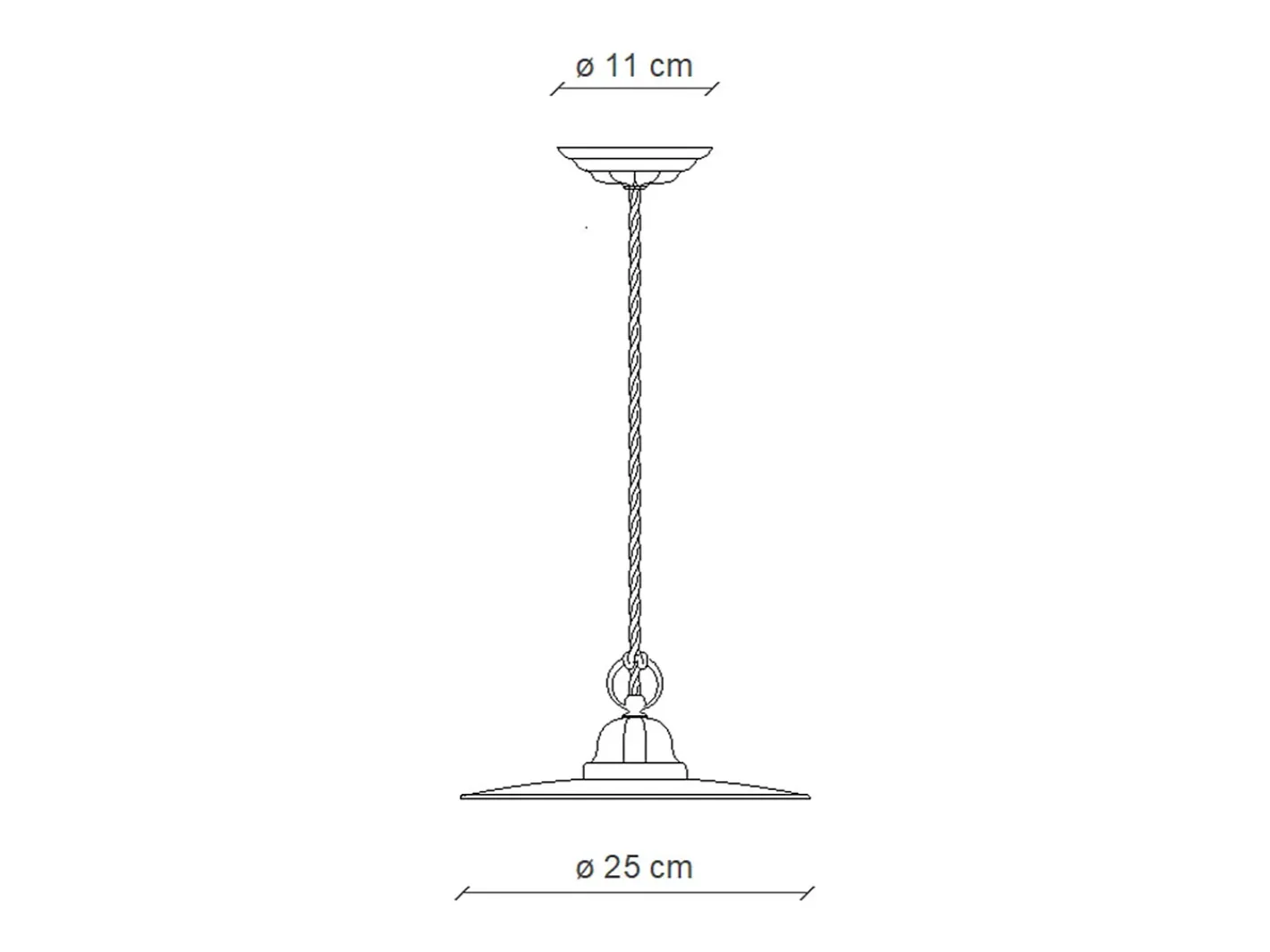 Discount Ferroluce Lampadario Industrial Potenza Ferro E Ceramica Nero Diam. 25Cm 1 Luce E27 Negro
