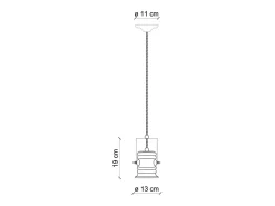 Ferroluce Lampadario Industrial Urban Ferro Ceramica Vintage Bianco 1 Luce E27 19Cm Blanco Best