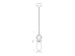 Ferroluce Lampadario Industrial Urban Ferro Ceramica Vintage Bianco 1 Luce E27 37Cm Blanco