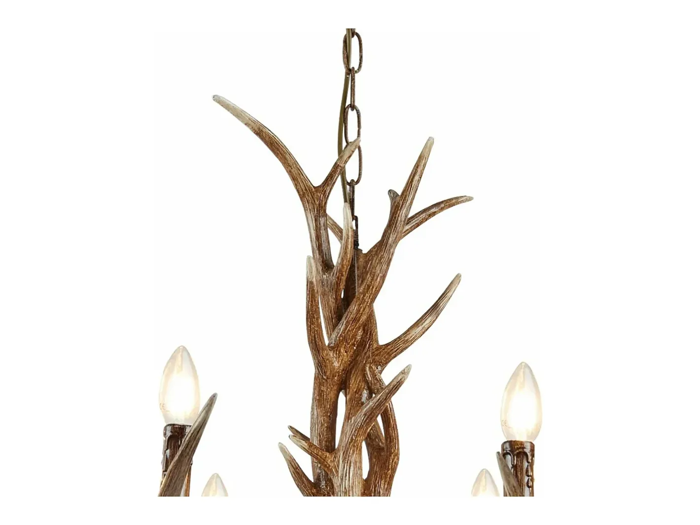 Outlet Lampadario Industrial-Nordico Stag Policarbonato Marrone 6 Luci E14 Marru00f3n