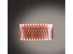 Lámpara Suspendida-Lampadario Moderno Amanda Polilux ® Pink Metal E Metallo Cromo 6 Luci E27 Plateado