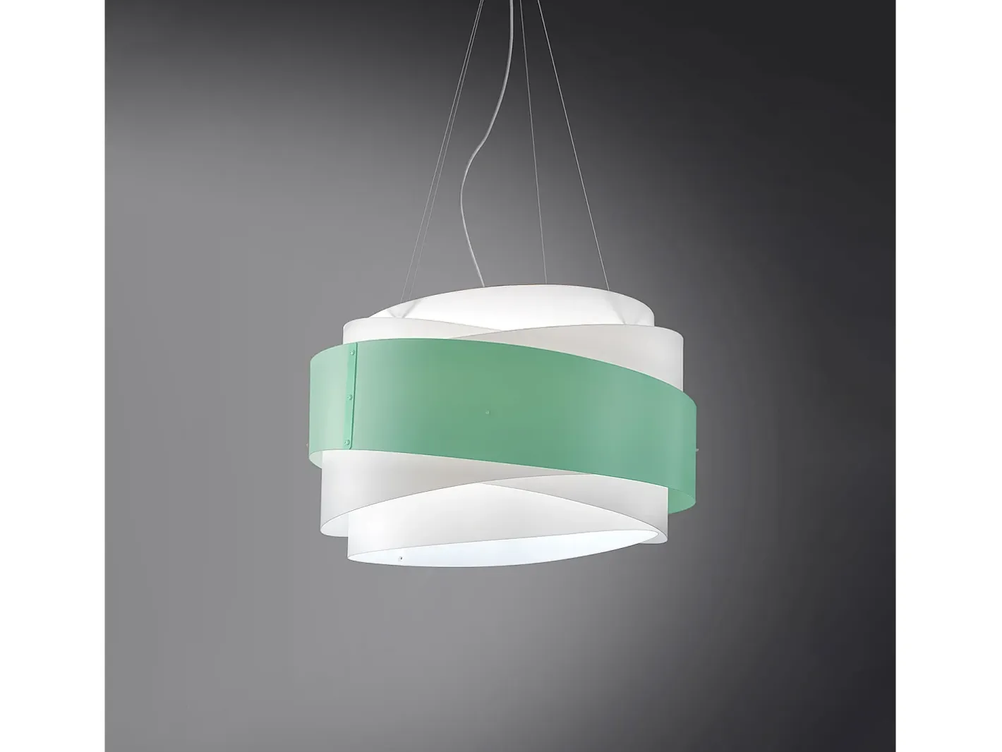 Lampadario Moderno Bea Polilux ® Verde Pastello E Metallo Cromo 5 Luci E27 Plateado Hot
