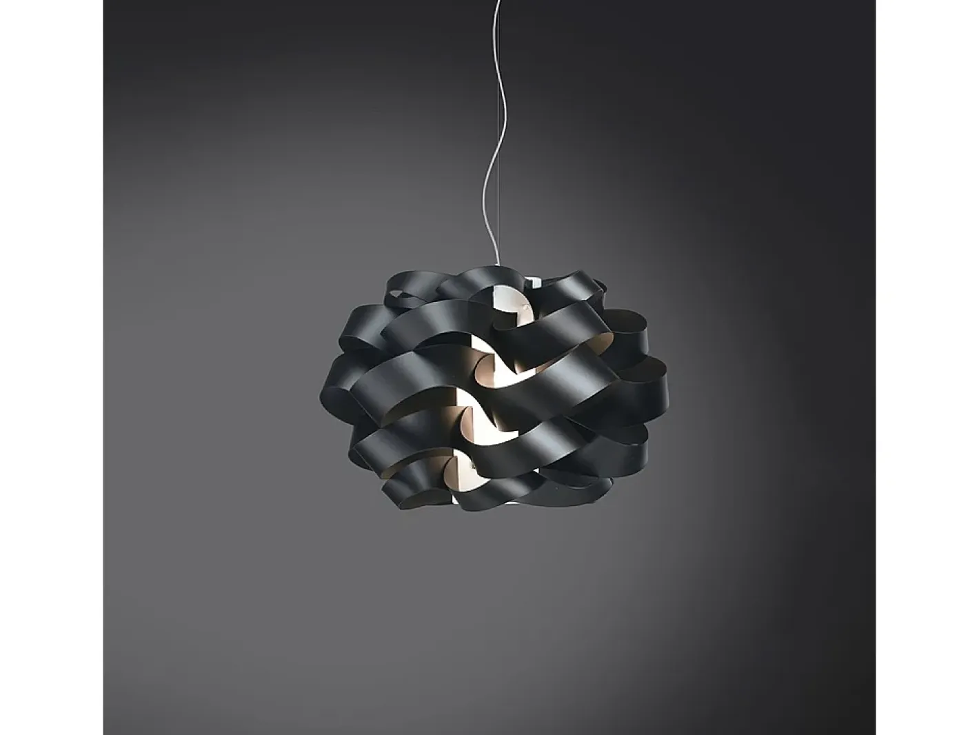 Lampadario Moderno Cloud Polilux ® Nero E Metallo Cromo 5 Luci E27 Negro