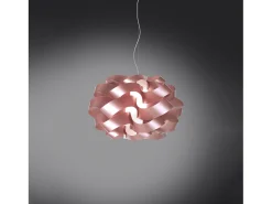 Lámpara Suspendida-Lampadario Moderno Cloud Polilux ® Pink Metal E Metallo Cromo 3 Luci E27 Plateado