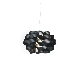 Lámpara Suspendida-Lampadario Moderno Cloud Polilux ® Nero E Metallo Cromo 3 Luci E27 Negro