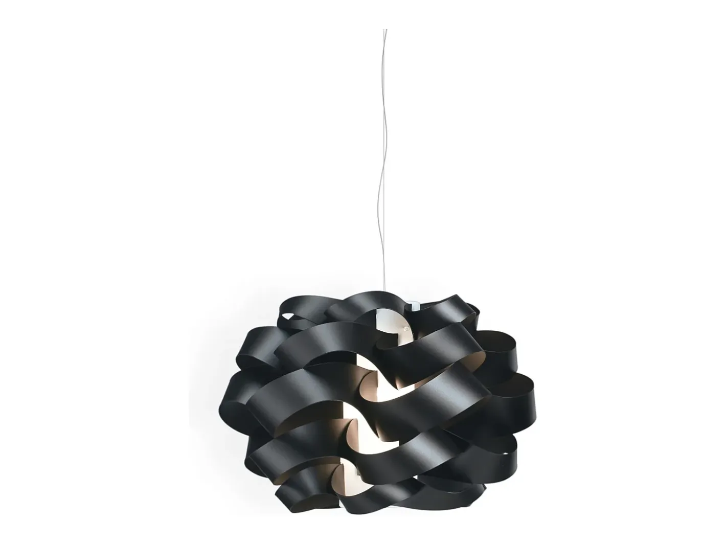 Lámpara Suspendida-Lampadario Moderno Cloud Polilux ® Nero E Metallo Cromo 3 Luci E27 Negro