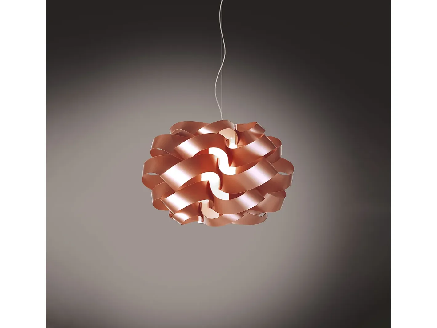 Lampadario Moderno Cloud Polilux ® Rame E Metallo Cromo 2 Luci E27 Cobrizo