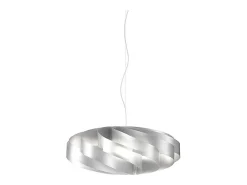 Lámpara Suspendida-Lampadario Moderno Flat Polilux ® Argento E Metallo Cromo 3 Luci E27 Plateado